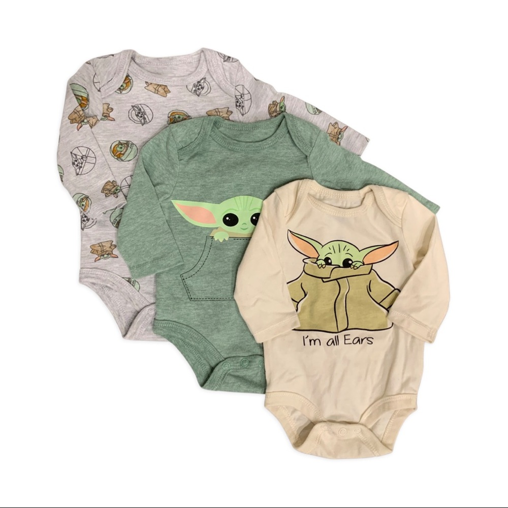 Baby Boy 3pack Star Wars Baby Yoda Bodysuit
